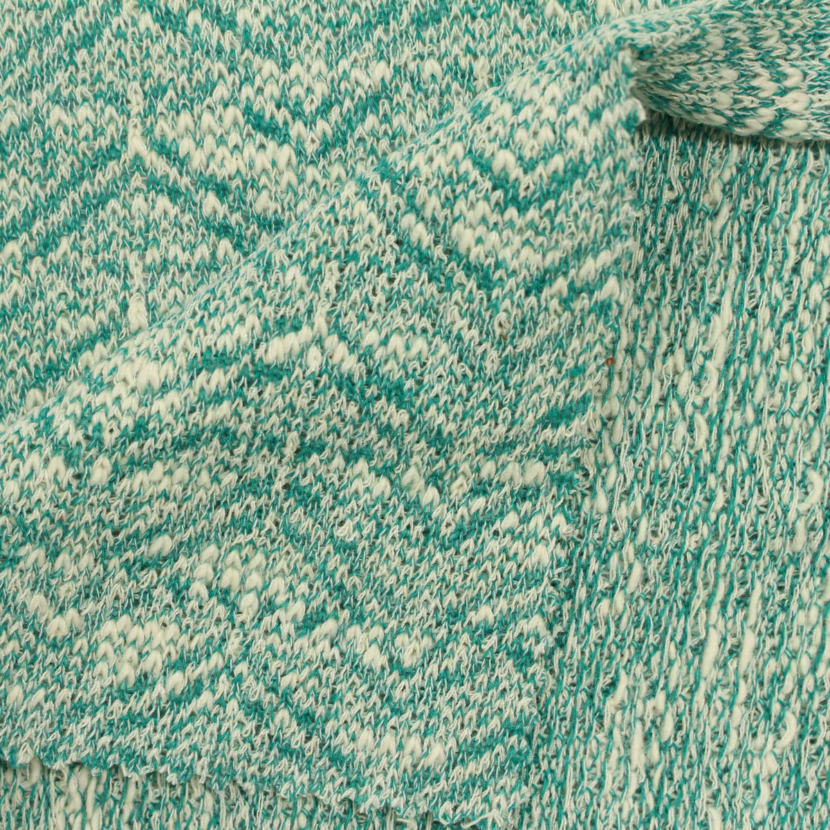 Teal Chevron Jacquard, Poly-Cotton