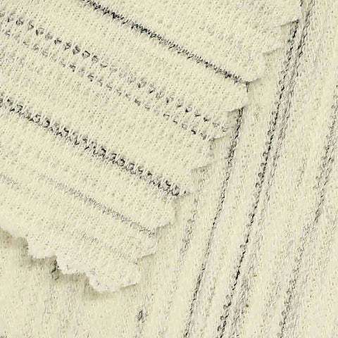 Dark Grey Vertical-Stripe Jersey Knit, Poly-Cotton