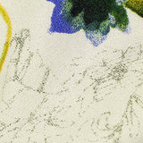 Cream Floral Linen-Look, Viscose — texture