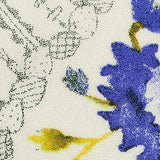 White Floral Linen-Look, Viscose — texture