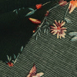 Dark Green Floral Crepe, Polyester