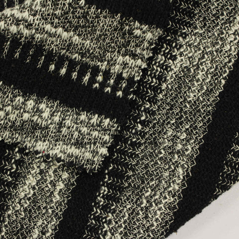 Black Abstract Chunky Knit, Cotton-Poly, 470 gsm