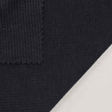 Polyester Linen Rib Knit Fabric, 125 gsm, 165 cm — Black