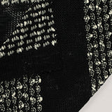 White Abstract Chunky Knit, Viscose-Poly