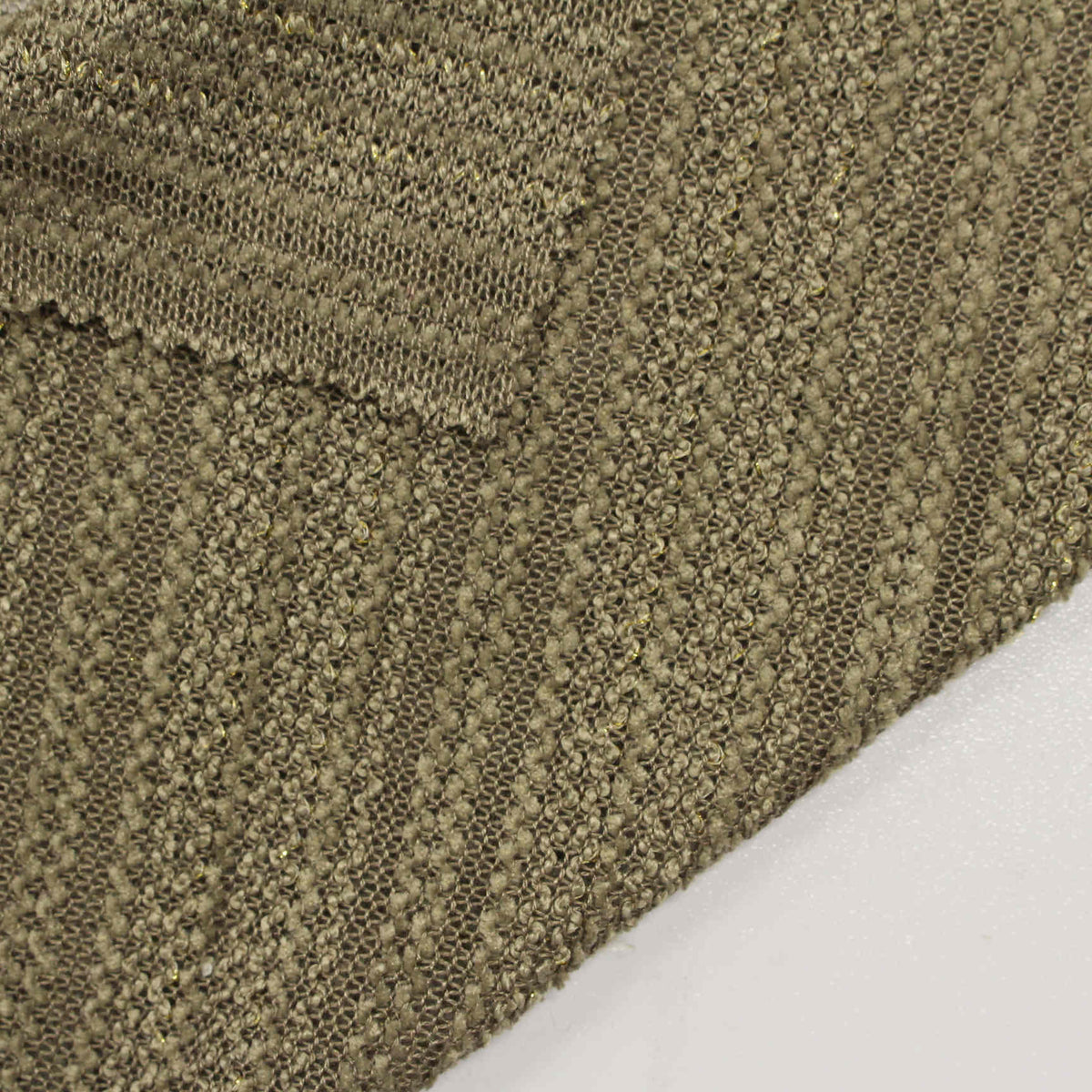 Polyester Viscose Metallic Chunky Knit Fabric, 170 gsm, 166 cm — Brown