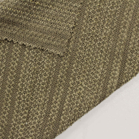 Polyester Viscose Metallic Chunky Knit Fabric, 170 gsm, 166 cm — Brown