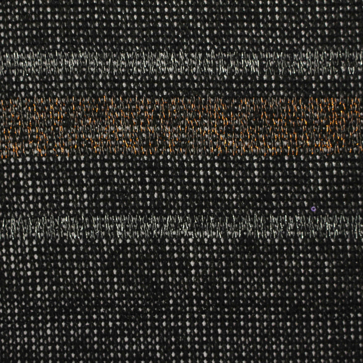 Yarn-Dyed Viscose Polyester Metallic Stretch Chunky Knit Fabric, 134 gsm, 160 cm — Black