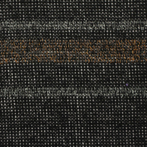 Yarn-Dyed Viscose Polyester Metallic Stretch Chunky Knit Fabric, 134 gsm, 160 cm — Black