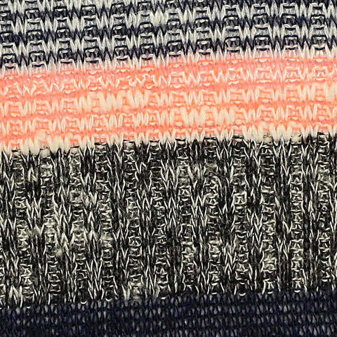 Dark Blue Horizontal-Stripe Rib Knit, Viscose-Poly, 182 gsm