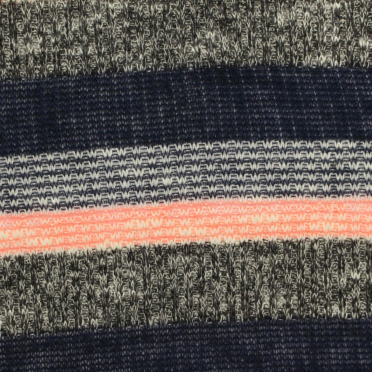 Dark Blue Horizontal-Stripe Rib Knit, Viscose-Poly, 182 gsm