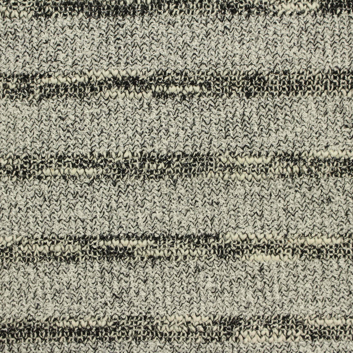 Black Horizontal-Stripe Chunky Knit, Viscose-Poly, 365 gsm
