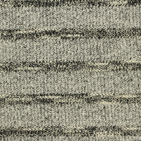 Black Horizontal-Stripe Chunky Knit, Viscose-Poly, 365 gsm