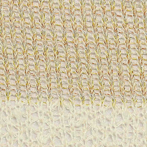 Cream Horizontal-Stripe Chunky Knit, Poly-Viscose, 197 gsm