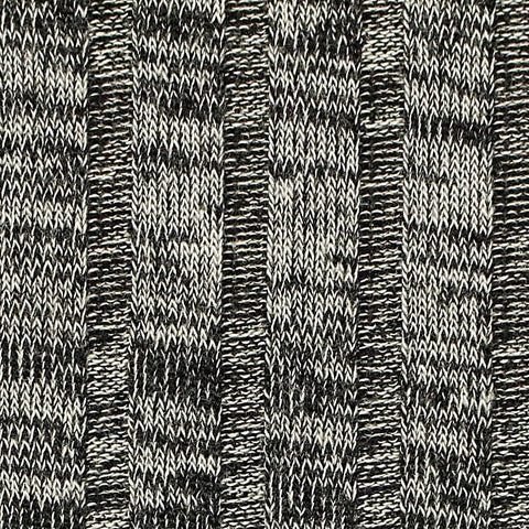 Black Heathered-Marl Rib Knit, Poly-Viscose, 205 gsm, 165 cm