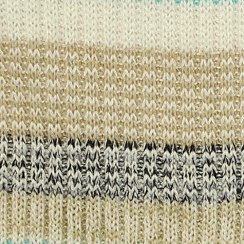 Cream Horizontal-Stripe Rib Knit, Viscose-Poly, 294 gsm