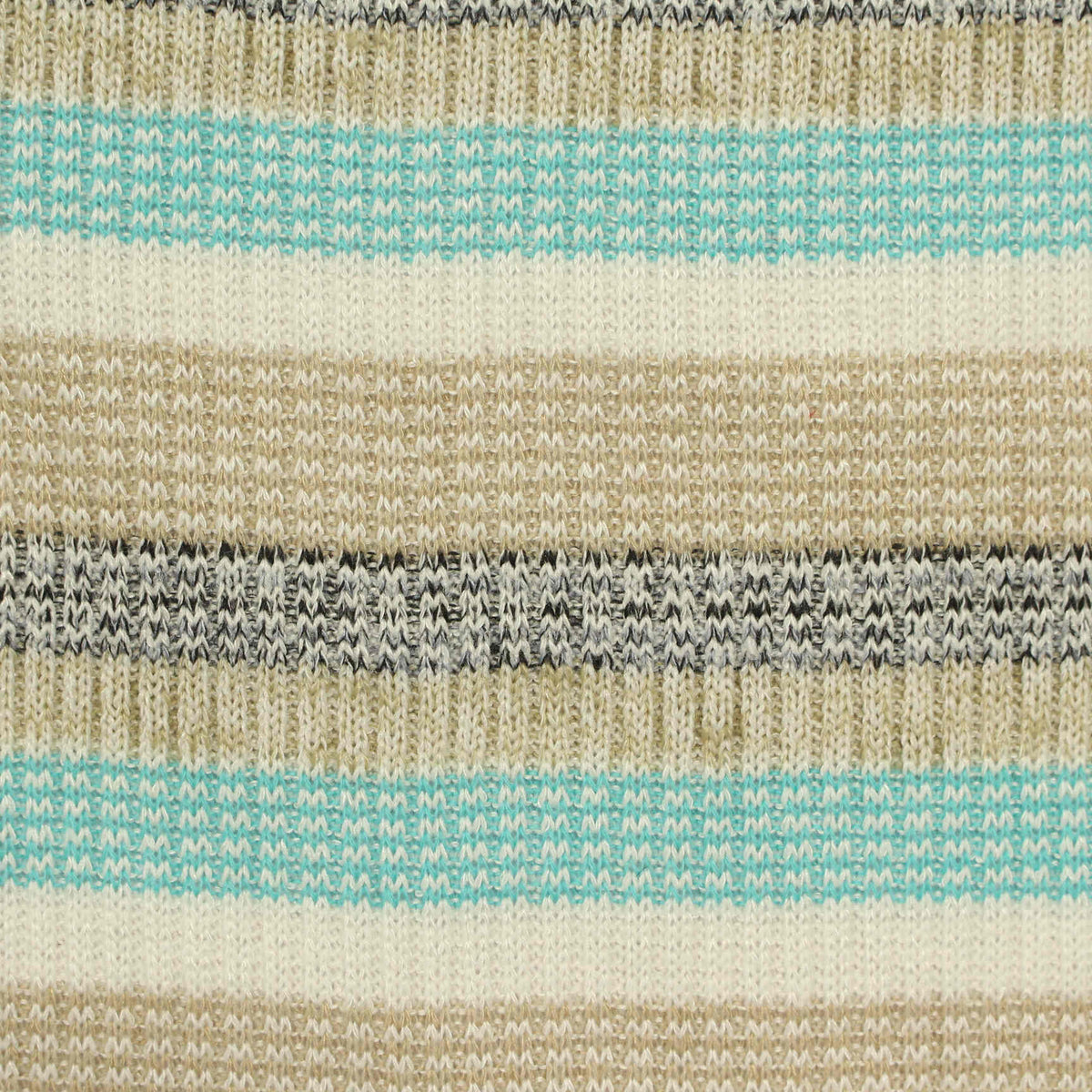 Cream Horizontal-Stripe Rib Knit, Viscose-Poly, 294 gsm