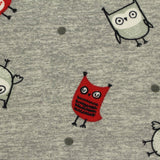 Printed Brushed Polyester Stretch Interlock Knit Fabric, 180 gsm, 150 cm — Grey