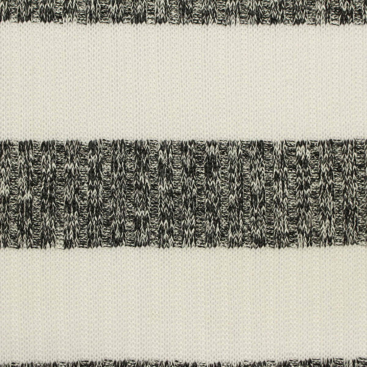 Off-White Horizontal-Stripe Rib Knit, Poly-Viscose, 220 gsm