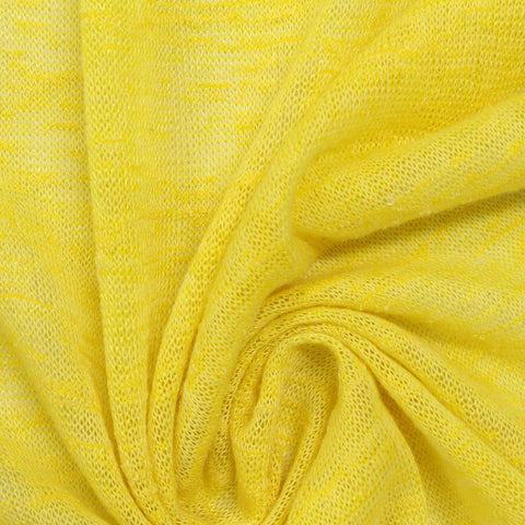 Yellow Marl Knit, Polyester, 131 gsm