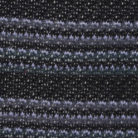 Black Horizontal-Stripe Chunky Knit, Polyester, 188 gsm