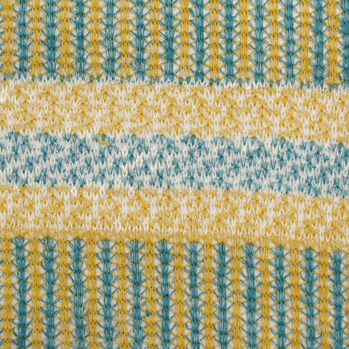 Yellow Horizontal-Stripe Chunky Knit, Viscose