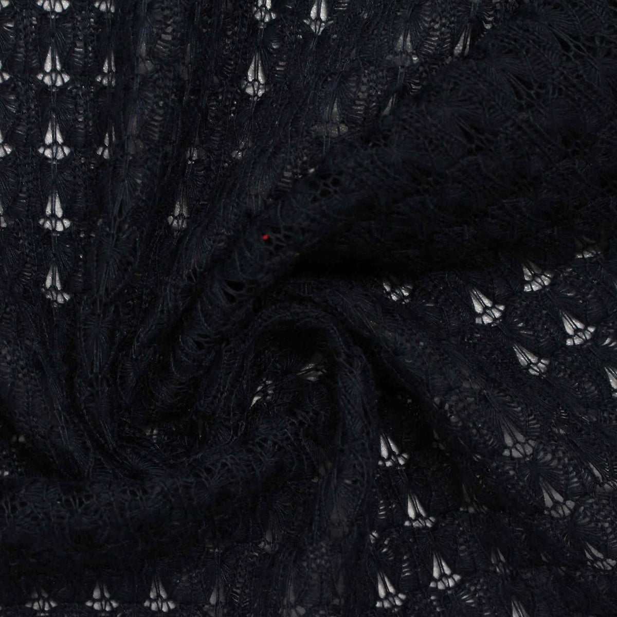 Jacquard Polyester Stretch Knit Fabric, 183 gsm, 157 cm — Black