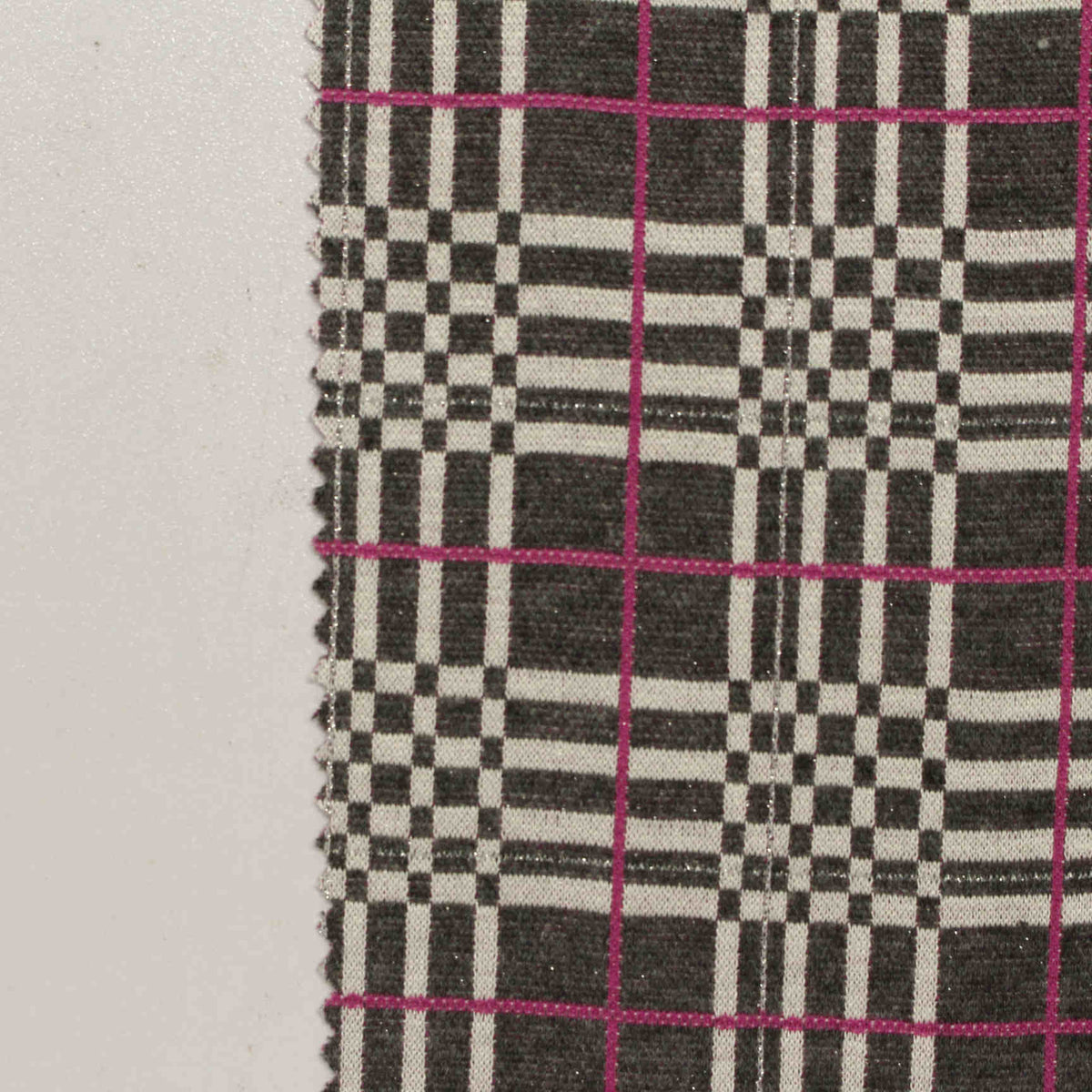 Charcoal Plaid Jacquard, Poly-Viscose