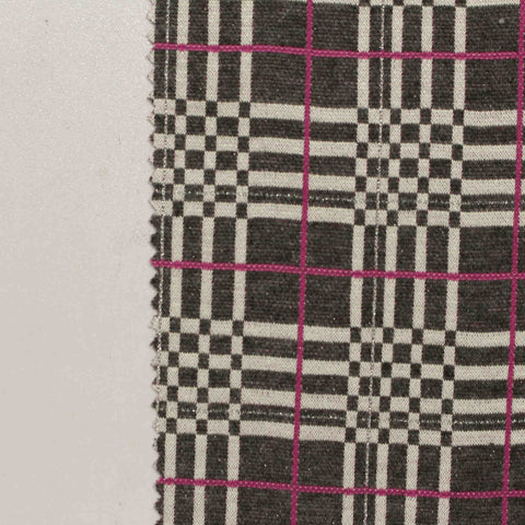 Charcoal Plaid Jacquard, Poly-Viscose