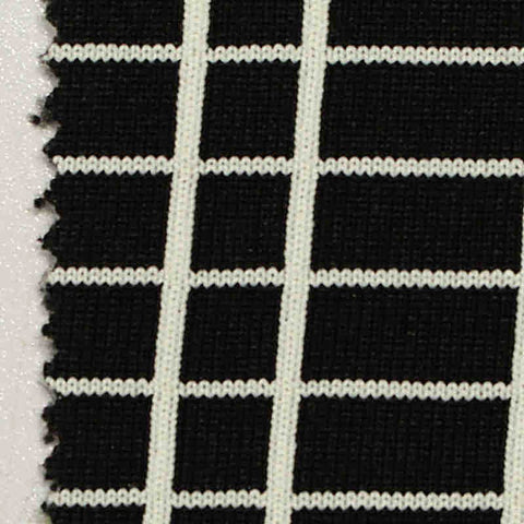 White Grid Interlock Knit, Nylon
