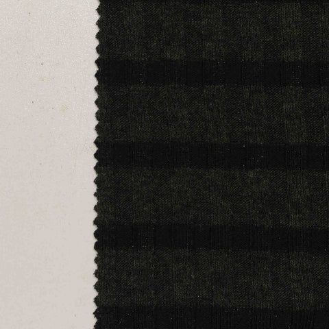 Dark Green Check Rib Knit