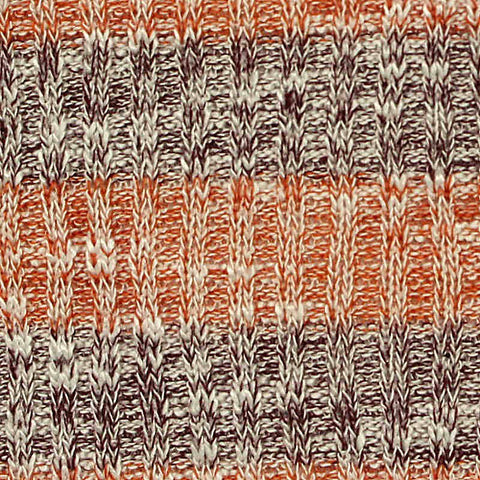 Marled Orange Horizontal-Stripe Chunky Knit, Poly-Viscose