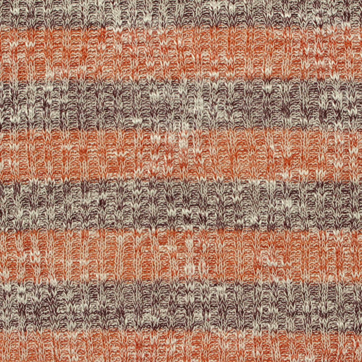 Marled Orange Horizontal-Stripe Chunky Knit, Poly-Viscose