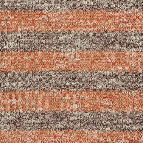 Marled Orange Horizontal-Stripe Chunky Knit, Poly-Viscose
