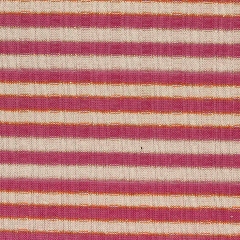 Pink Horizontal-Stripe Rib Knit, Poly-Viscose, 205 gsm