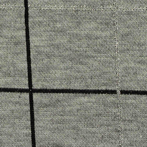 Black Grid Interlock Knit, Polyester, 330 gsm