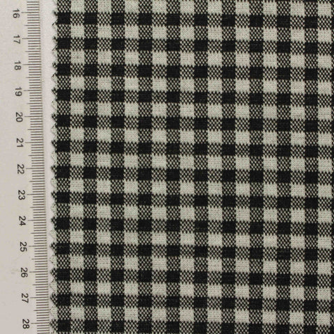 Black Check Knit, Polyester, 260 gsm, 156 cm