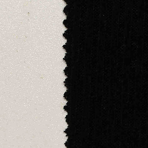 Brushed Viscose Polyester Stretch Rib Knit Fabric, 215 gsm, 160 cm — Black