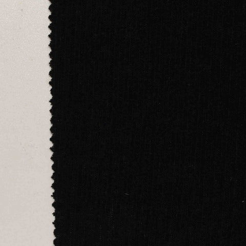 Brushed Viscose Polyester Stretch Rib Knit Fabric, 215 gsm, 160 cm — Black