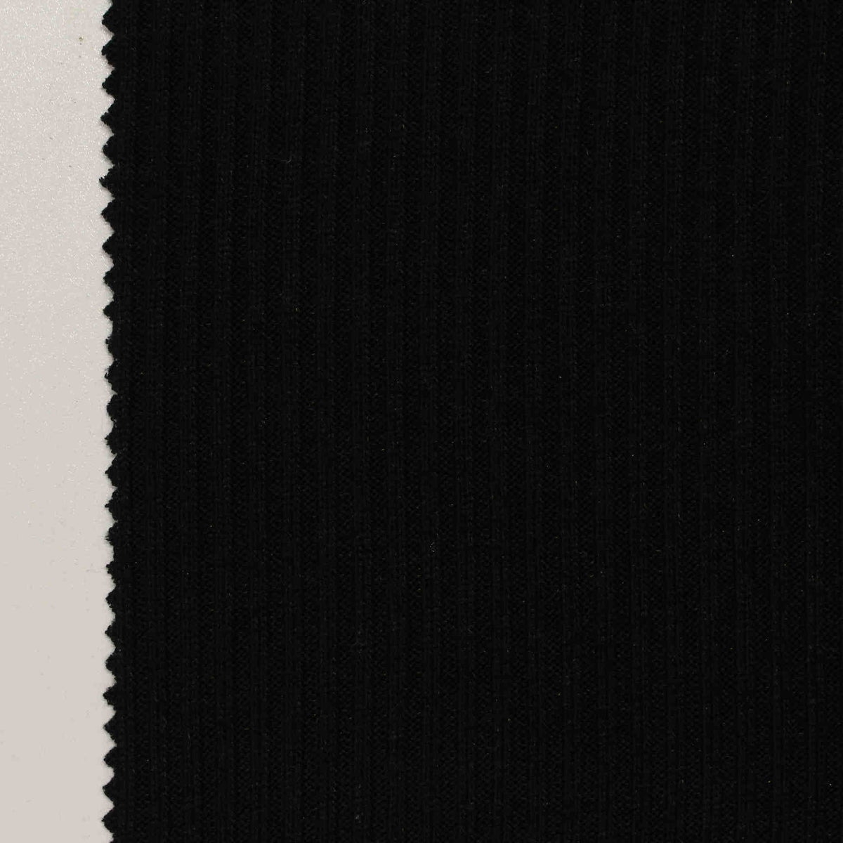 Brushed Viscose Polyester Stretch Rib Knit Fabric, 230 gsm, 123 cm — Black