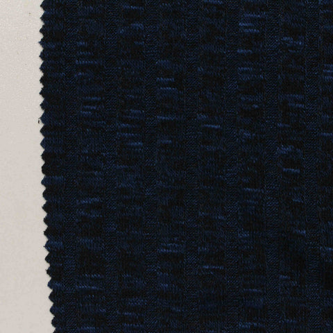 Navy Tone-on-Tone Rib Knit, Viscose-Poly, 200 gsm