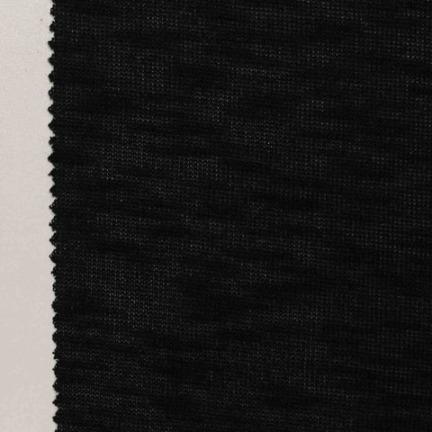 Polyester Viscose Chunky Knit Fabric, 185 gsm, 185 cm — Black