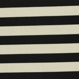 Black Horizontal-Stripe Rib Knit, Polyester
