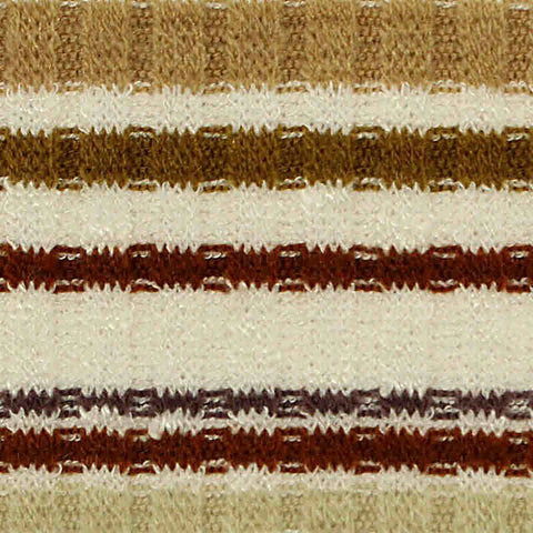 Brown Horizontal-Stripe Rib Knit, Acrylic-Poly