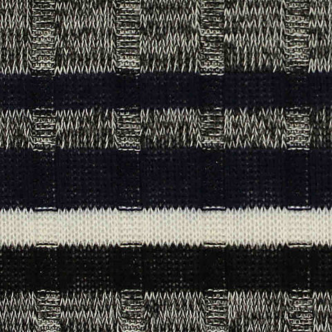 Cream Horizontal-Stripe Rib Knit, Polyester, 180 gsm