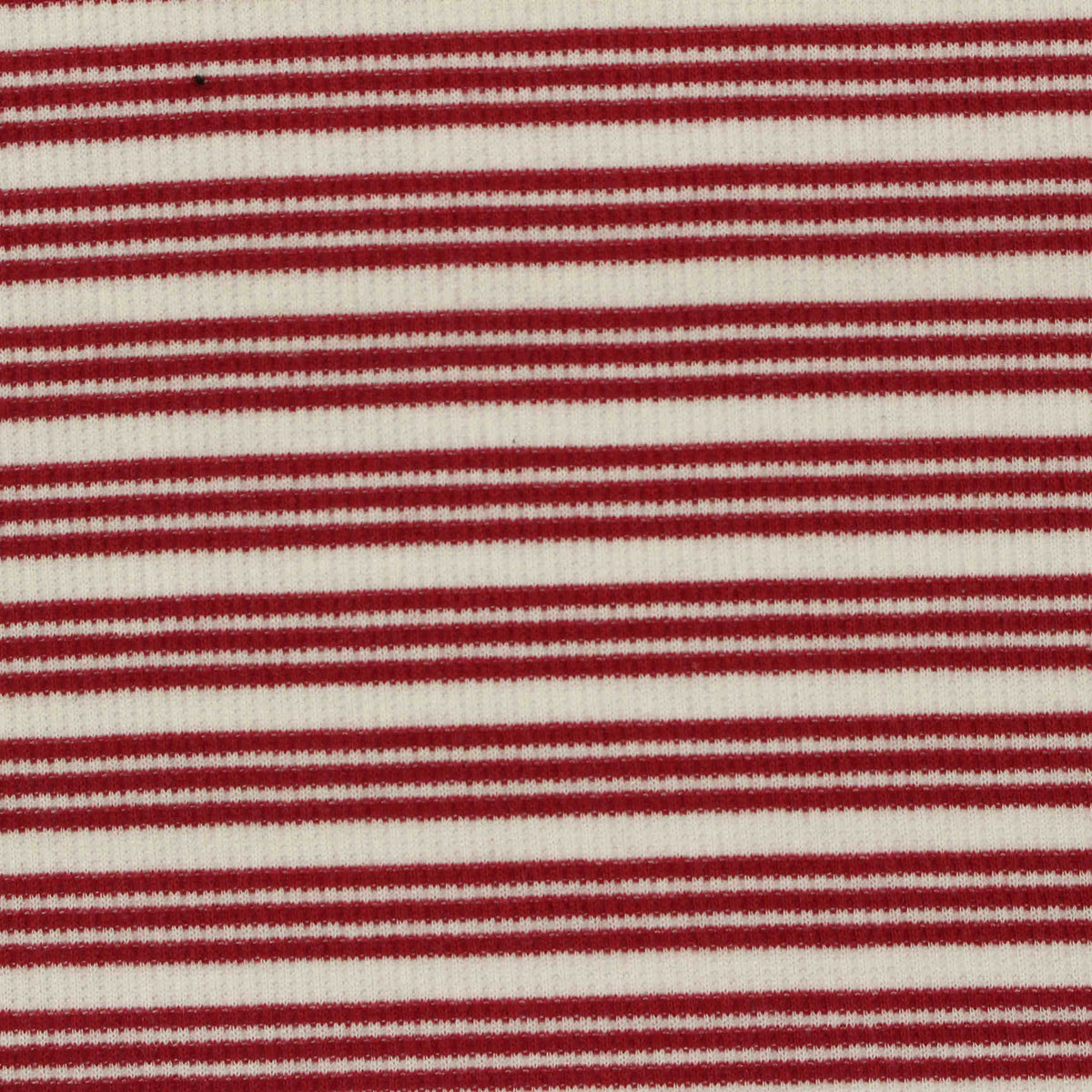 Red Horizontal-Stripe Rib Knit, Poly-Cotton