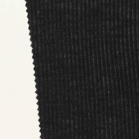 Dark Grey Marl Rib Knit, Poly-Viscose, 162 gsm