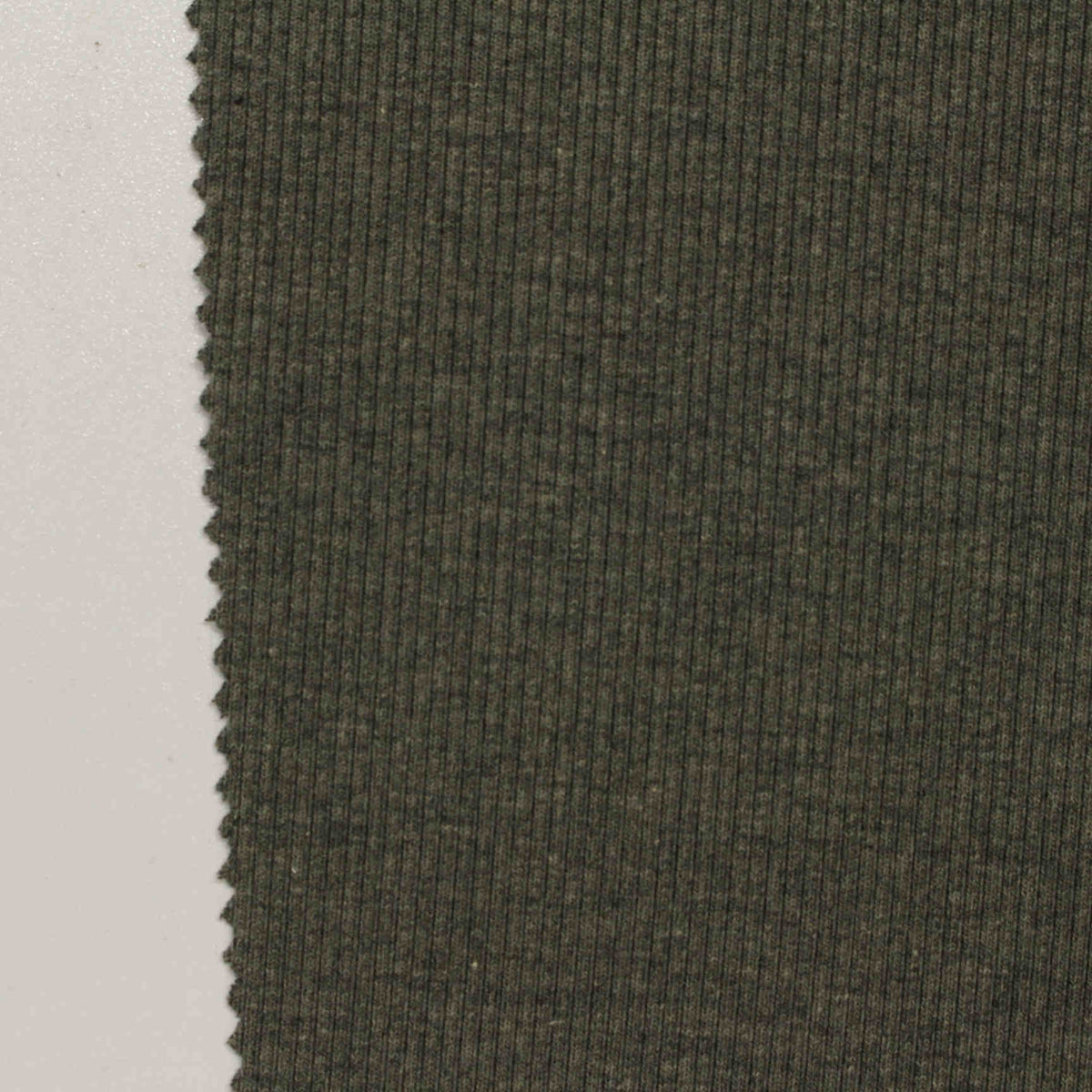 Polyester Cotton Stretch Rib Knit Fabric, 400 gsm, 140 cm — Khaki