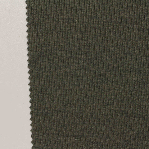 Polyester Cotton Stretch Rib Knit Fabric, 400 gsm, 140 cm — Khaki