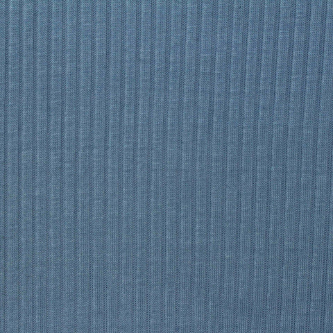 Polyester Viscose Rib Knit Fabric, 175 gsm, 135 cm — Blue
