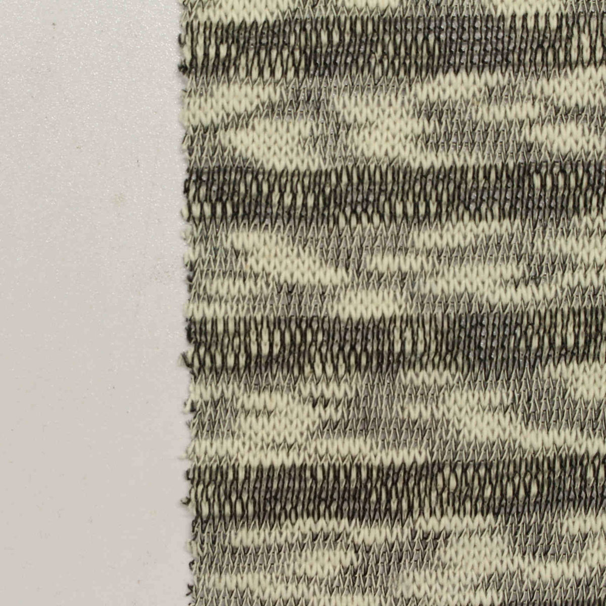 Dark Grey Horizontal-Stripe Chunky Knit, Cotton-Poly, 185 gsm